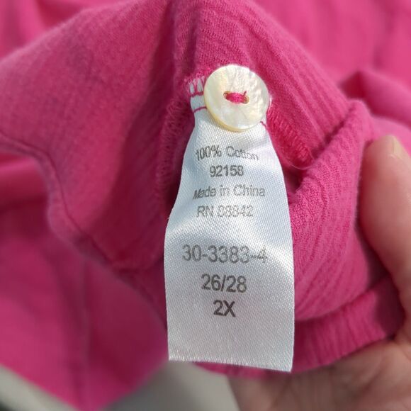 Woman Within pink 2x 26/28 V Neck Top Plus Lightweight Flowy Soft Plus Size - Picture 6 of 6